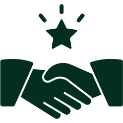 Handshake with a star above it.