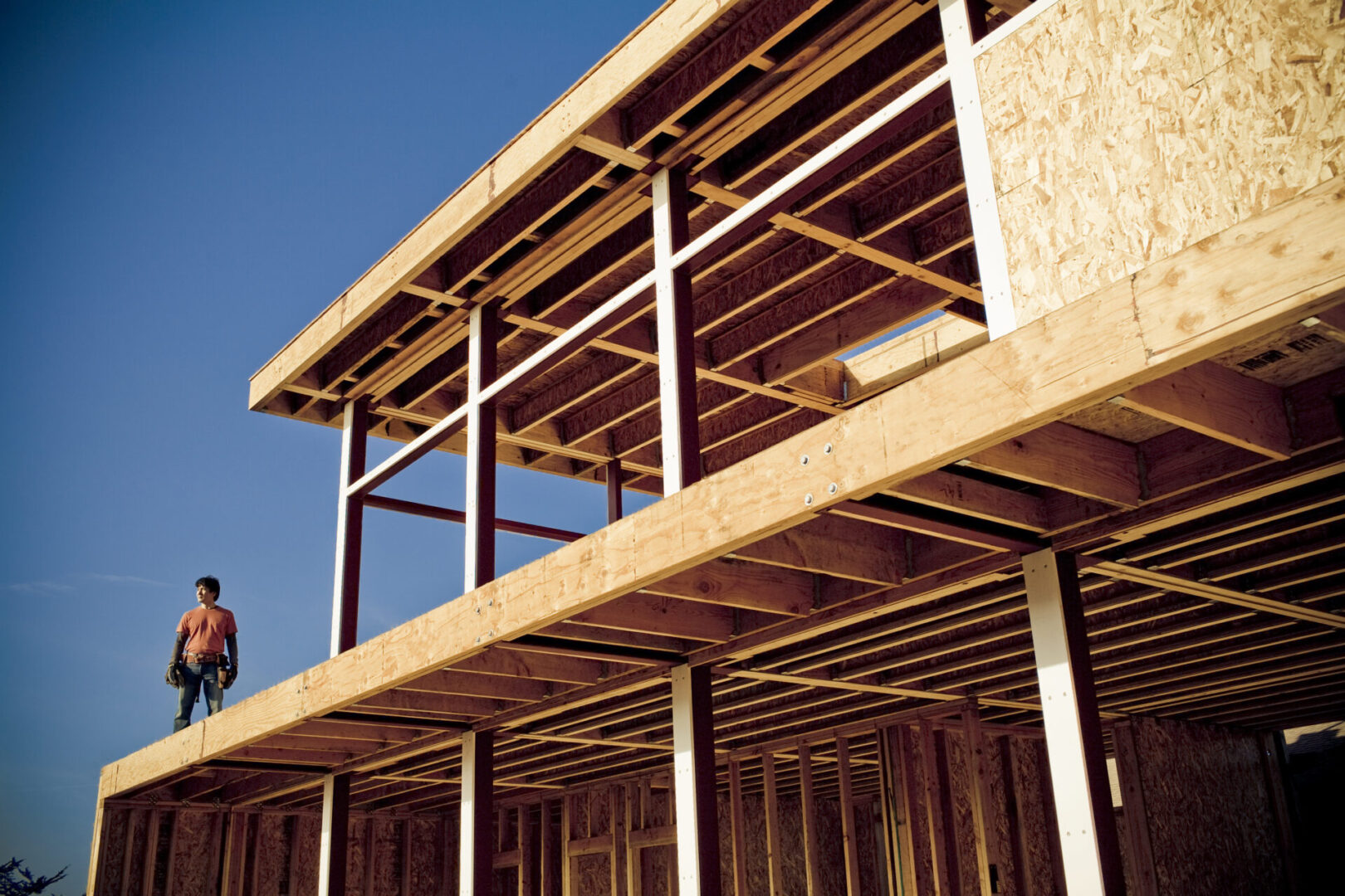 Wooden house under construction